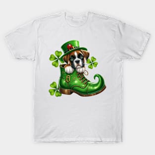 Boxer Dog Shoes For Patricks Day T-Shirt